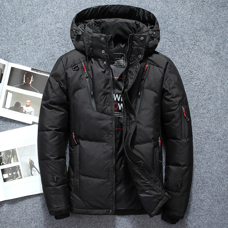 Men’s Puffer Jacket – Water-Repellent Finish – Adjustable Hood – Zipped Pockets