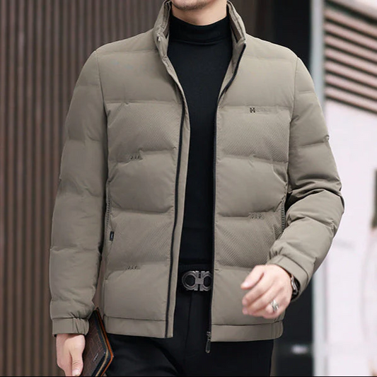 Men’s Puffer Jacket – Regular Fit – Quilted Insulated – Stand-Up Collar – Lightweight