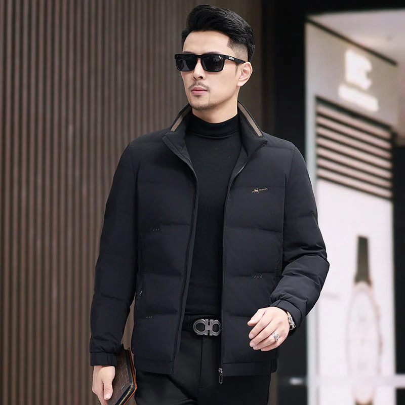 Men’s Puffer Jacket – Regular Fit – Quilted Insulated – Stand-Up Collar – Lightweight