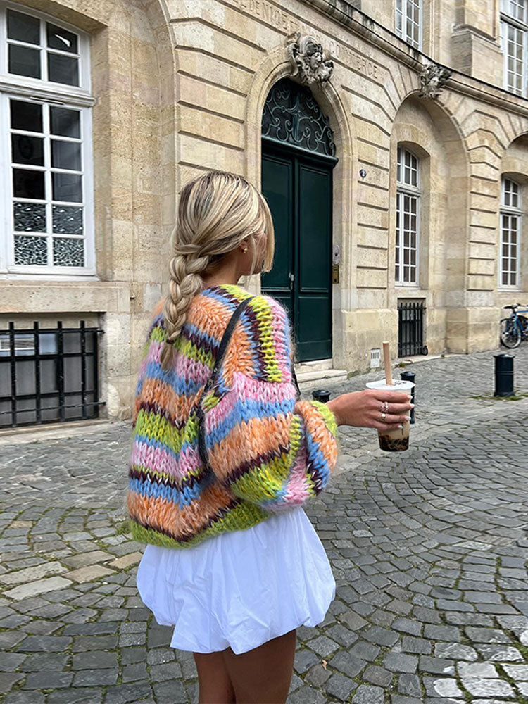 Amelia® | Colorful Patchwork Cardigan