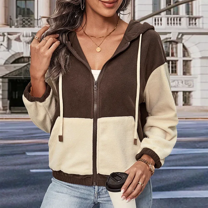 Women’s Hoodie – Fleece Soft Feel – Relaxed Fit – Zip-Up with Drawstring Hood