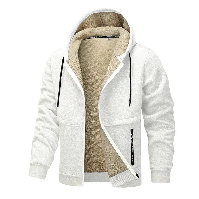 Men’s Fleece Jacket – Relaxed Fit – Sherpa Lined – Full Zip – Hooded with Pockets
