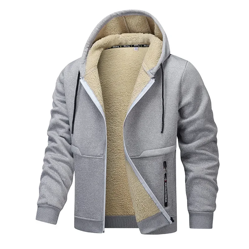 Men’s Fleece Jacket – Relaxed Fit – Sherpa Lined – Full Zip – Hooded with Pockets