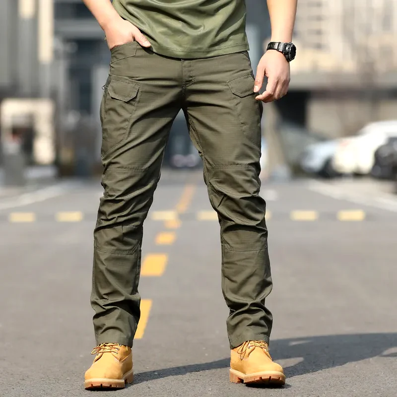 Men’s Cargo Trousers – Relaxed Fit – Cotton – Multi-Pocket Utility Design