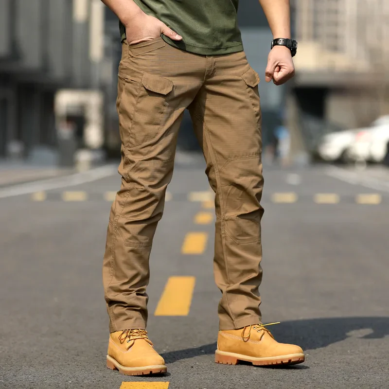 Men’s Cargo Trousers – Relaxed Fit – Cotton – Multi-Pocket Utility Design
