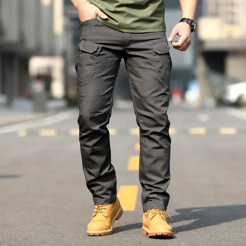 Men’s Cargo Trousers – Relaxed Fit – Cotton – Multi-Pocket Utility Design