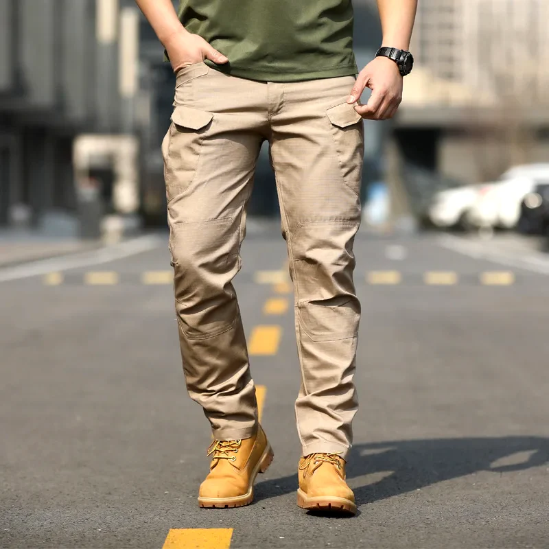 Men’s Cargo Trousers – Relaxed Fit – Cotton – Multi-Pocket Utility Design