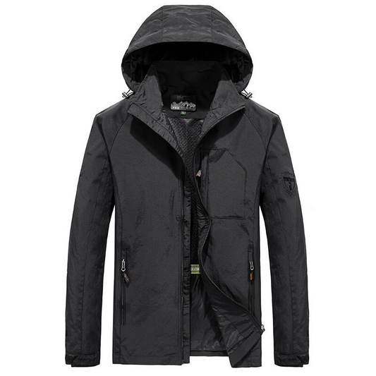 Men’s Hooded Jacket – Lightweight Quick-Dry – Loose Fit – Multi-Pocket Outdoor Wear