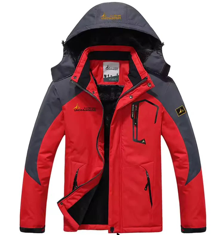 Men’s Outdoor Jacket – Structured Fit – Insulated Fleece Lining – Water Resistant – Hooded