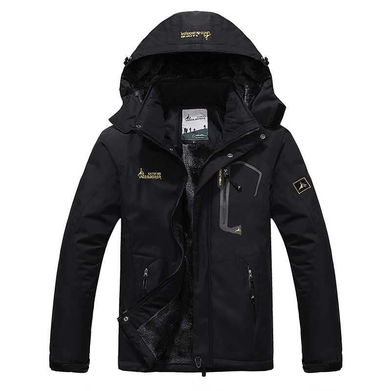 Men’s Outdoor Jacket – Structured Fit – Insulated Fleece Lining – Water Resistant – Hooded