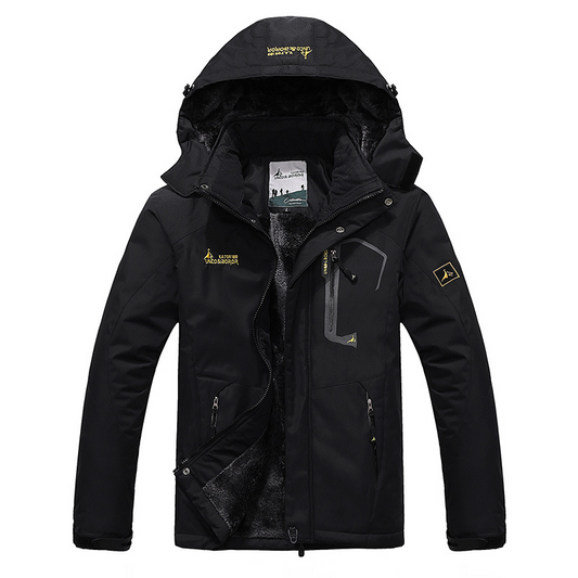 Men’s Outdoor Jacket – Structured Fit – Insulated Fleece Lining – Water Resistant – Hooded