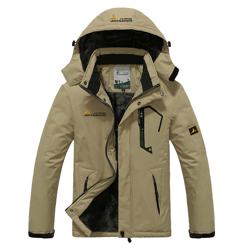 Men’s Outdoor Jacket – Structured Fit – Insulated Fleece Lining – Water Resistant – Hooded