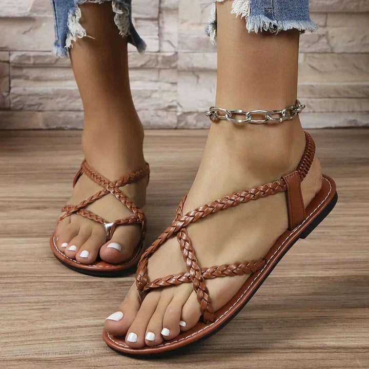 Bonnie | Flat Sandals with Braided Straps for Women