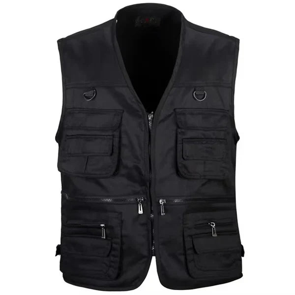 Men’s Utility Vest – Cotton – Regular Fit – Multi-Pocket – Zip Front – Outdoor Wear