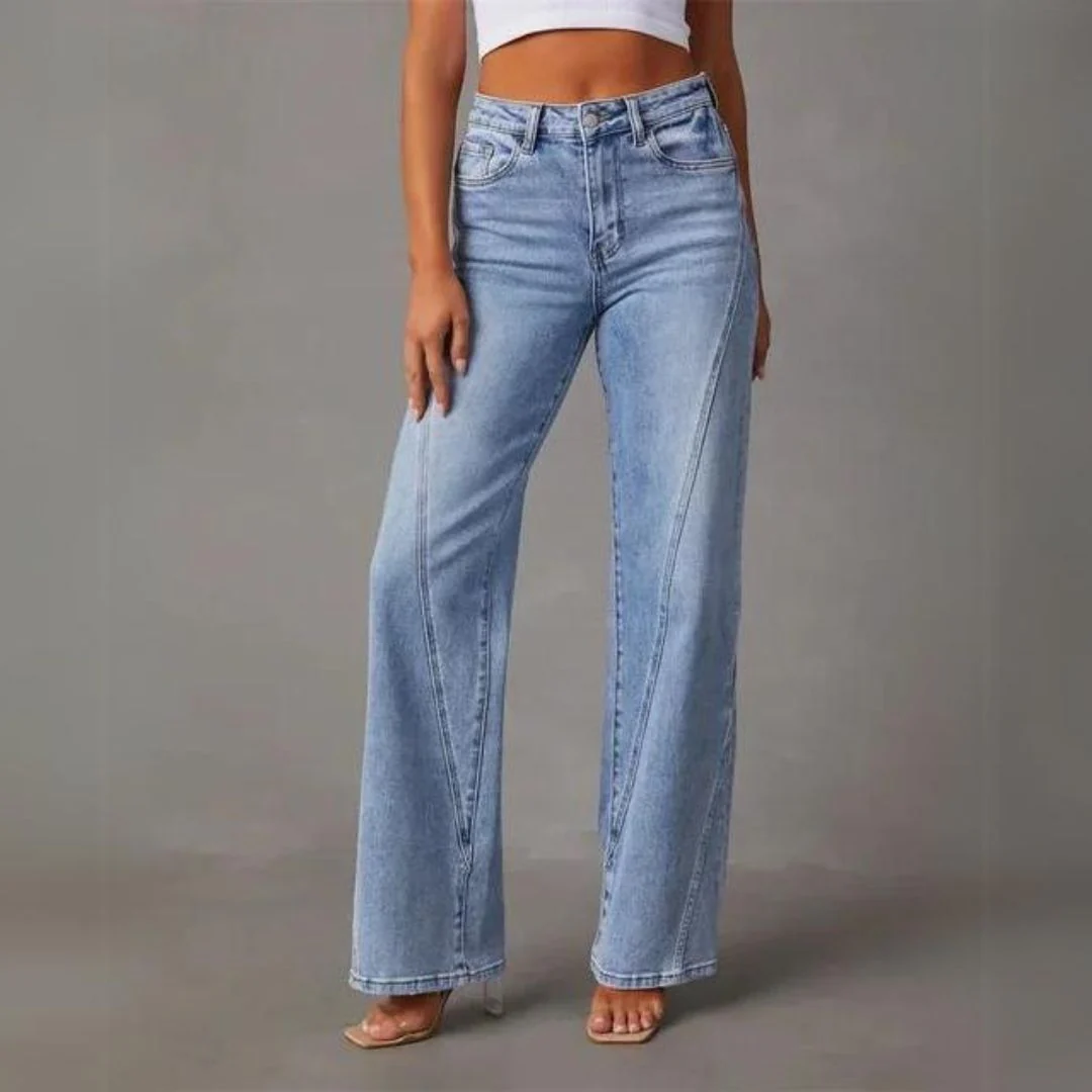 Women’s Flared Jeans – High Waist – Full Length – Structured Denim – Retro Fit