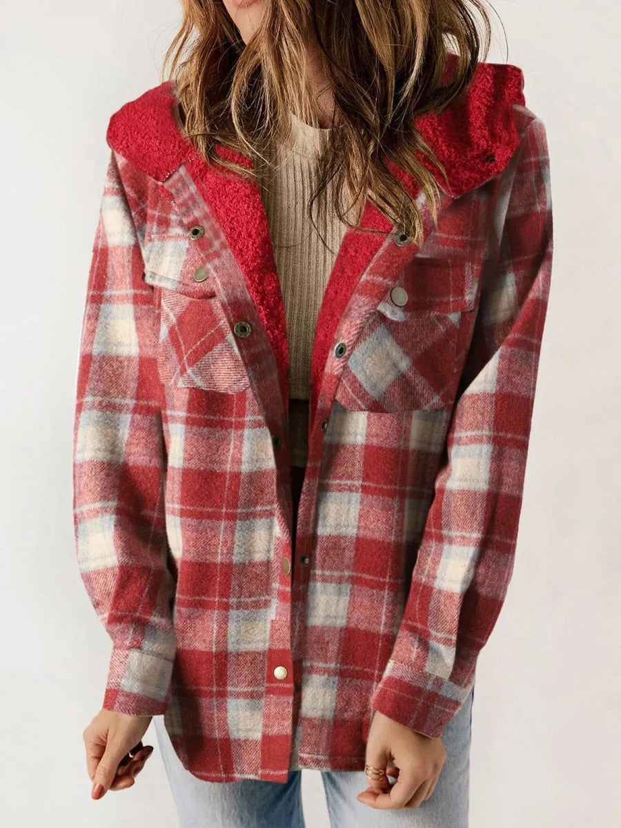 Marilyn | Women's Hooded Button-Down Flannel Jacket