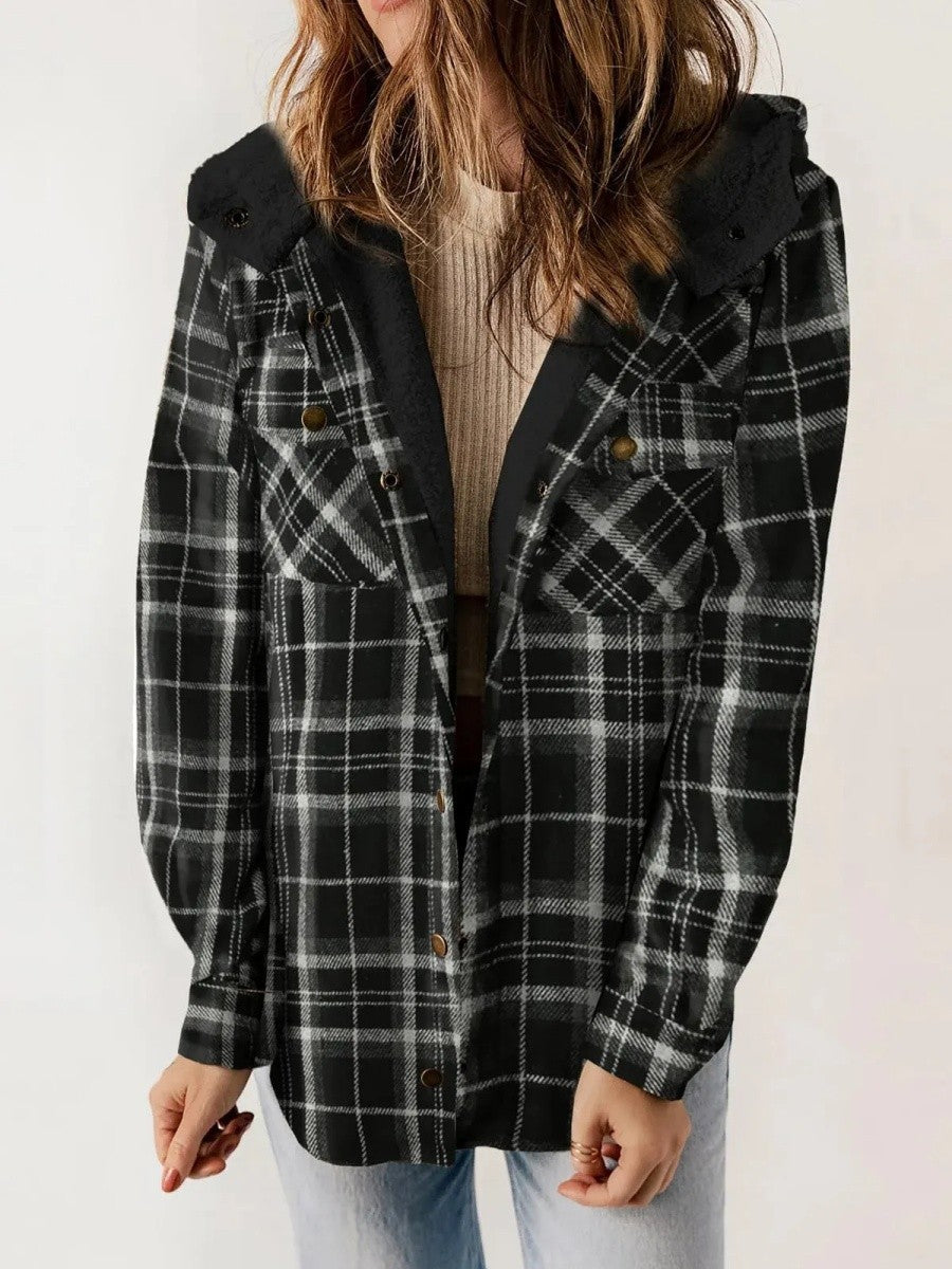 Marilyn | Women's Hooded Button-Down Flannel Jacket