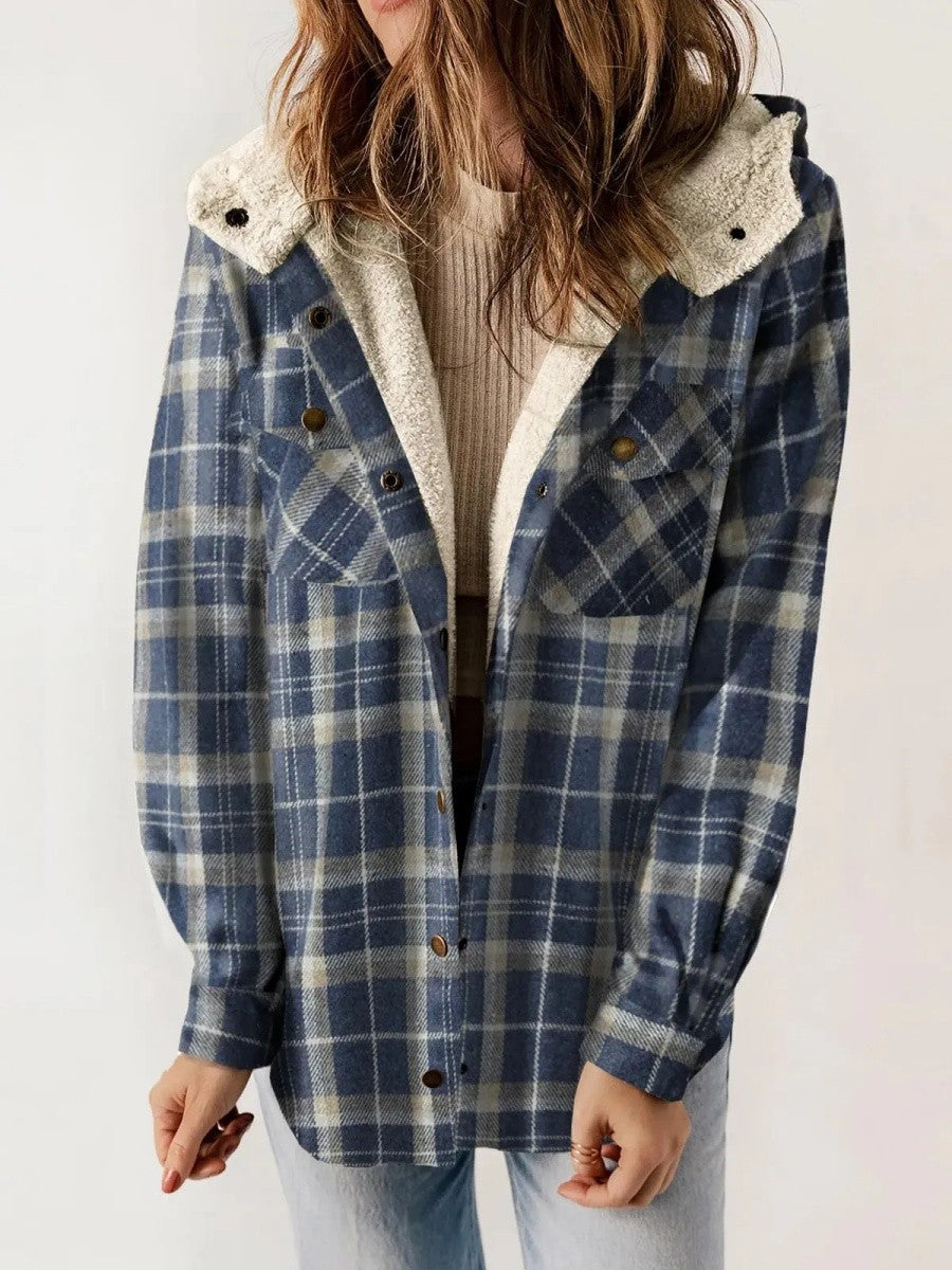 Marilyn | Women's Hooded Button-Down Flannel Jacket