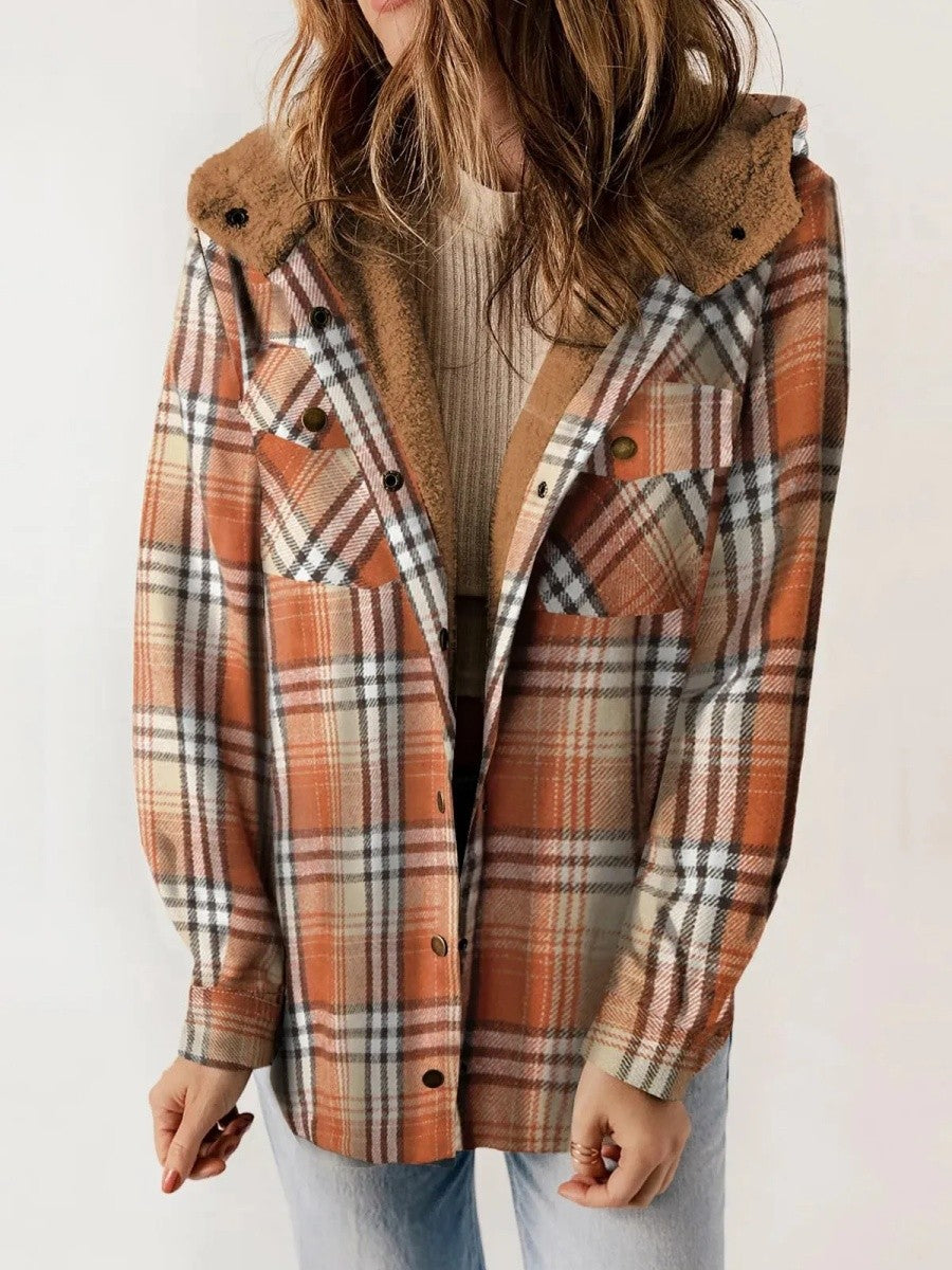 Marilyn | Women's Hooded Button-Down Flannel Jacket