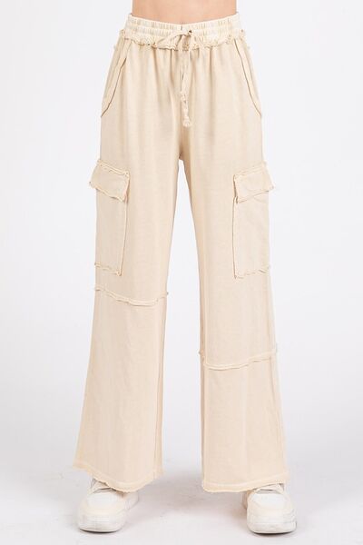 Catalina® | Wide-leg cargo pants with an elastic waistband