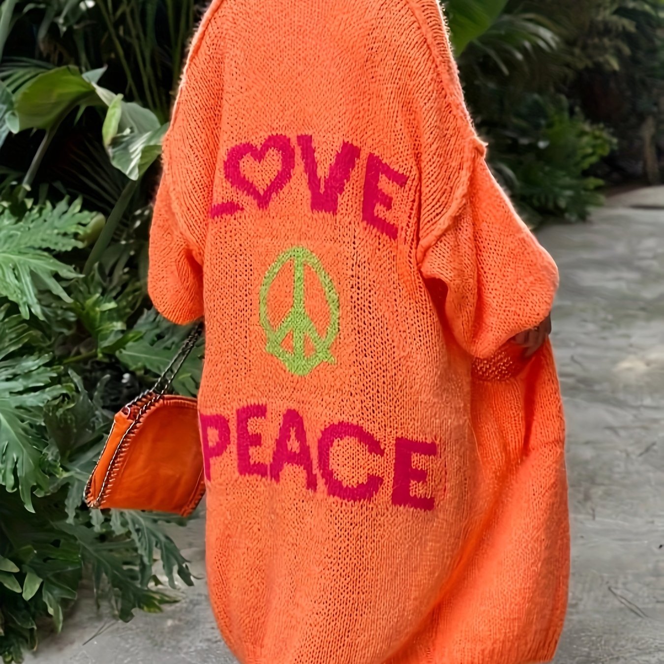 Clara® | Cardigan With Peace And Love Print