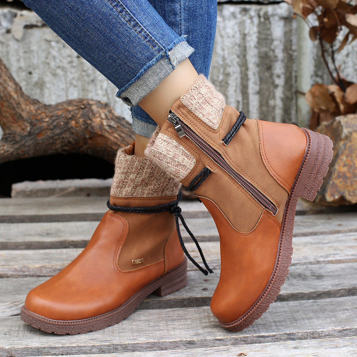 Daniela® | PU leather boots with side zip