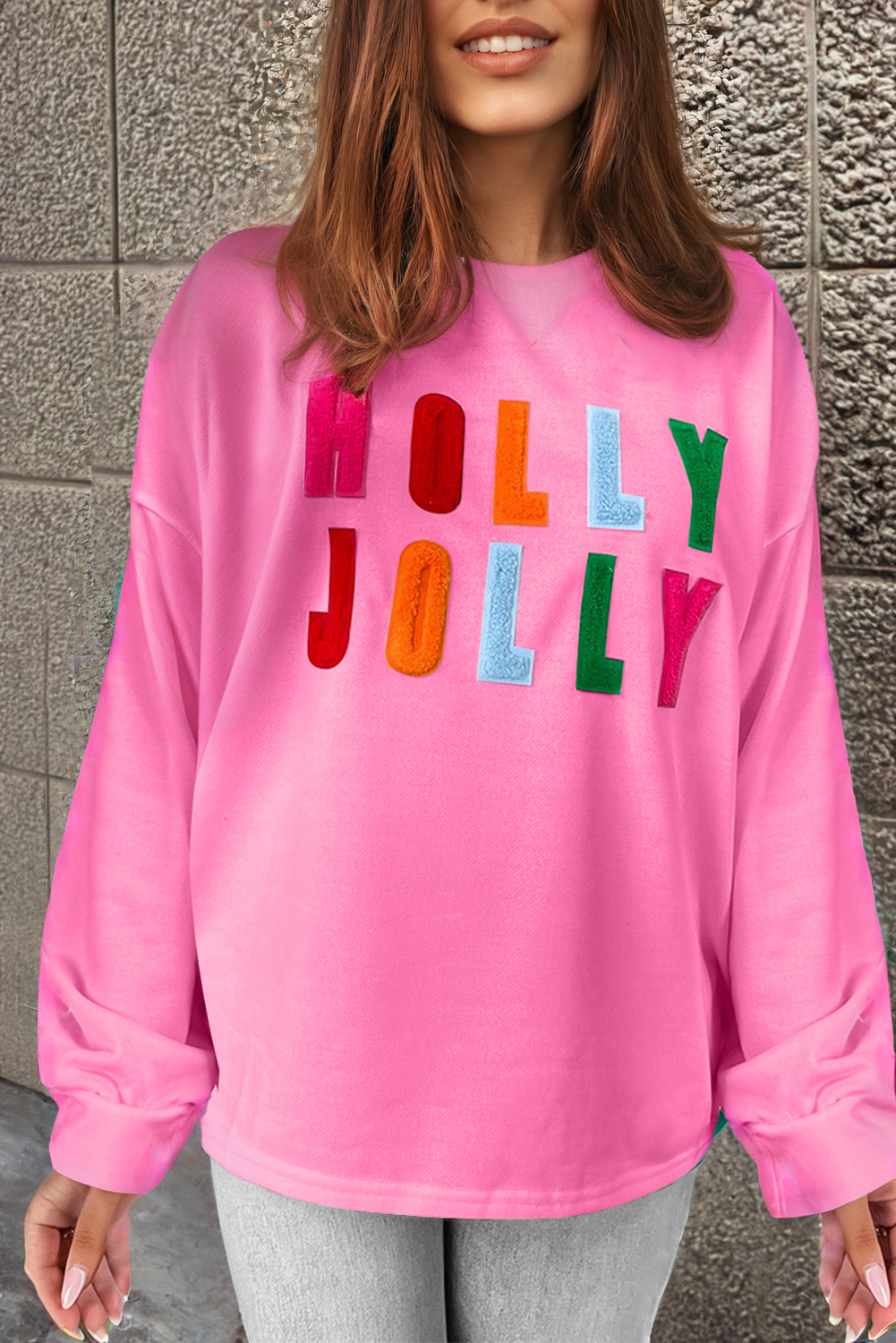 Elin® | Holly Jolly graphic long sleeve top
