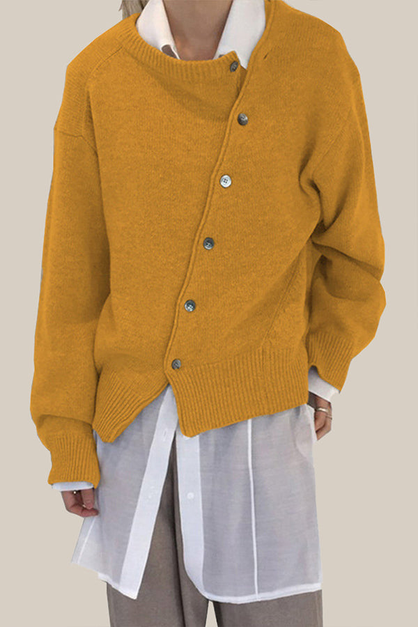 Cinthia® | Casual Solid Make Old Buttons O Neck Outerwear