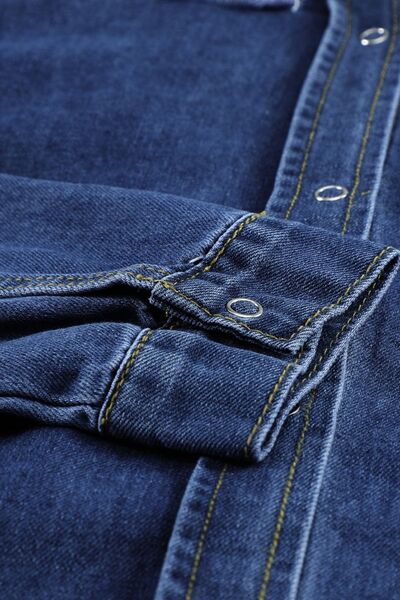 Azul® | Long-sleeved denim jacket with raw hem and collar