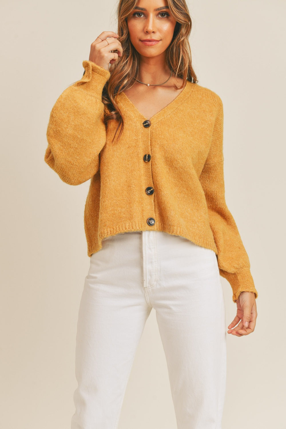 Angela® | MABLE long-sleeved cardigan with button placket