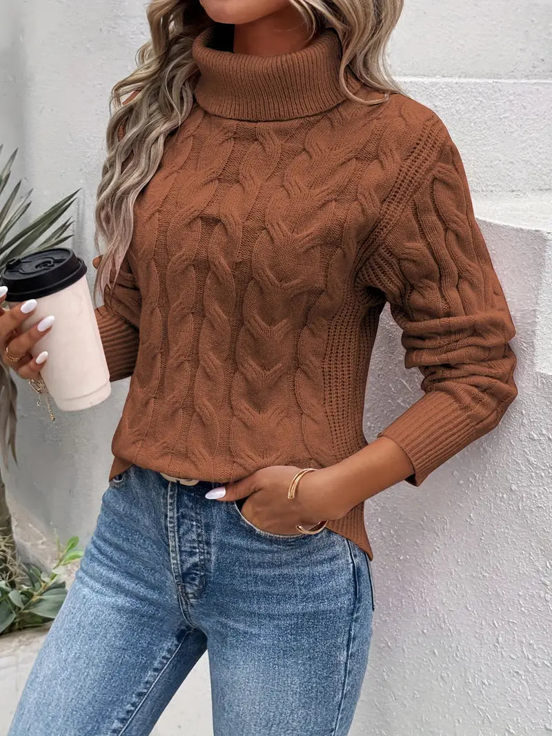 Elisa® | Cable Knit Turtleneck