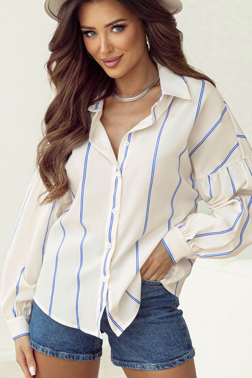 Bianca® | Striped, long-sleeved shirt with dropped shoulders