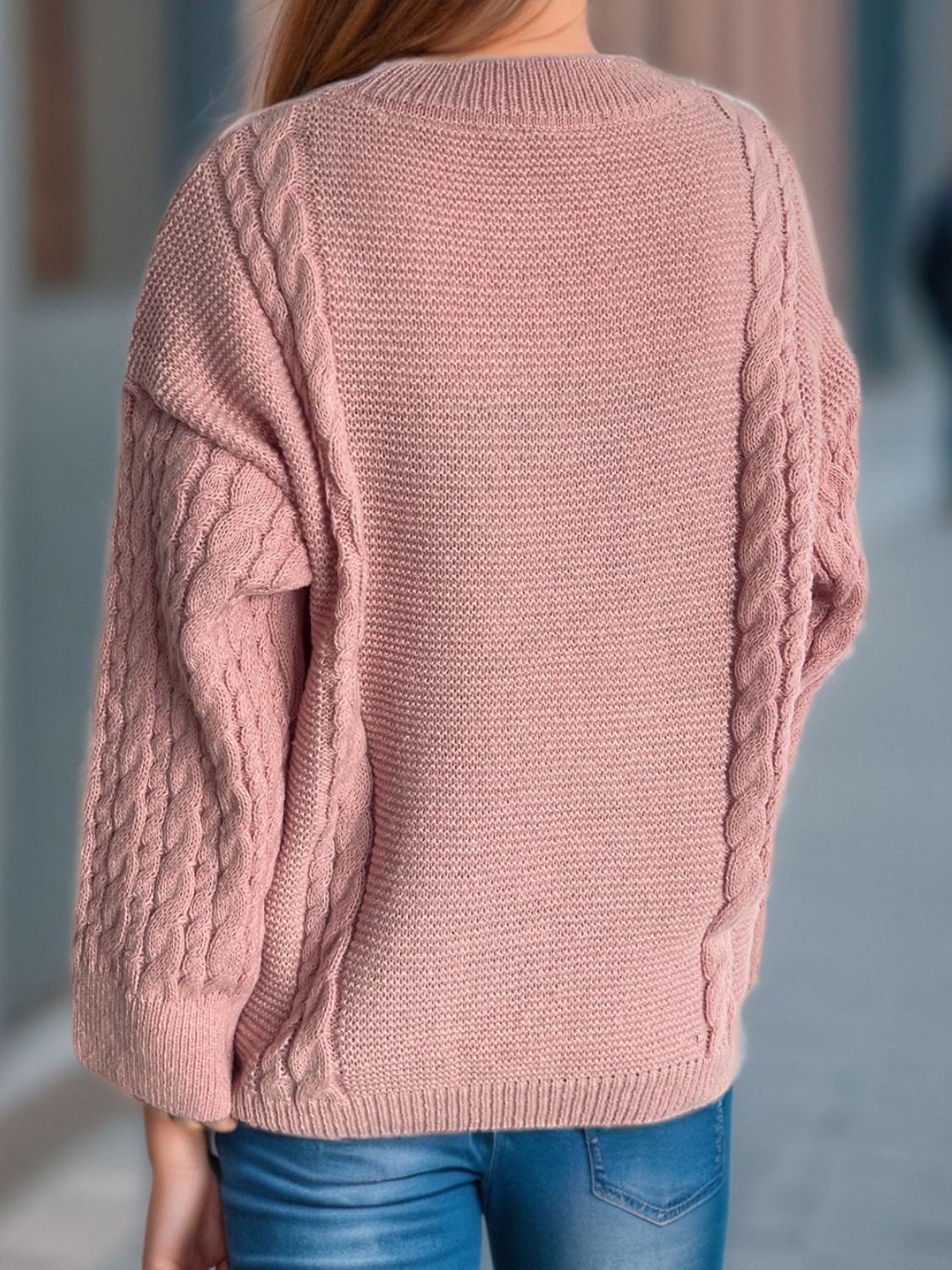 Celeste® | Long-sleeved cable-knit sweater with a crew neck