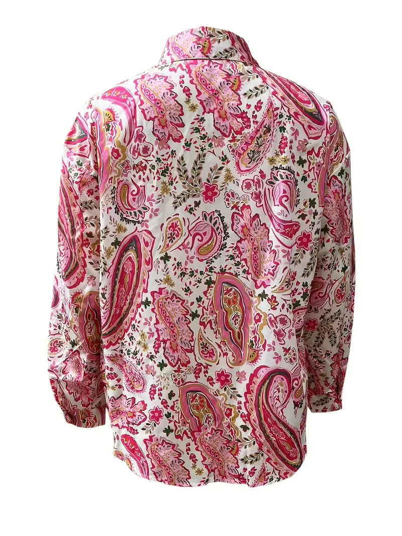 Belisana® | Elegant Long-Sleeved Shirt With Paisley Pattern And Buttons