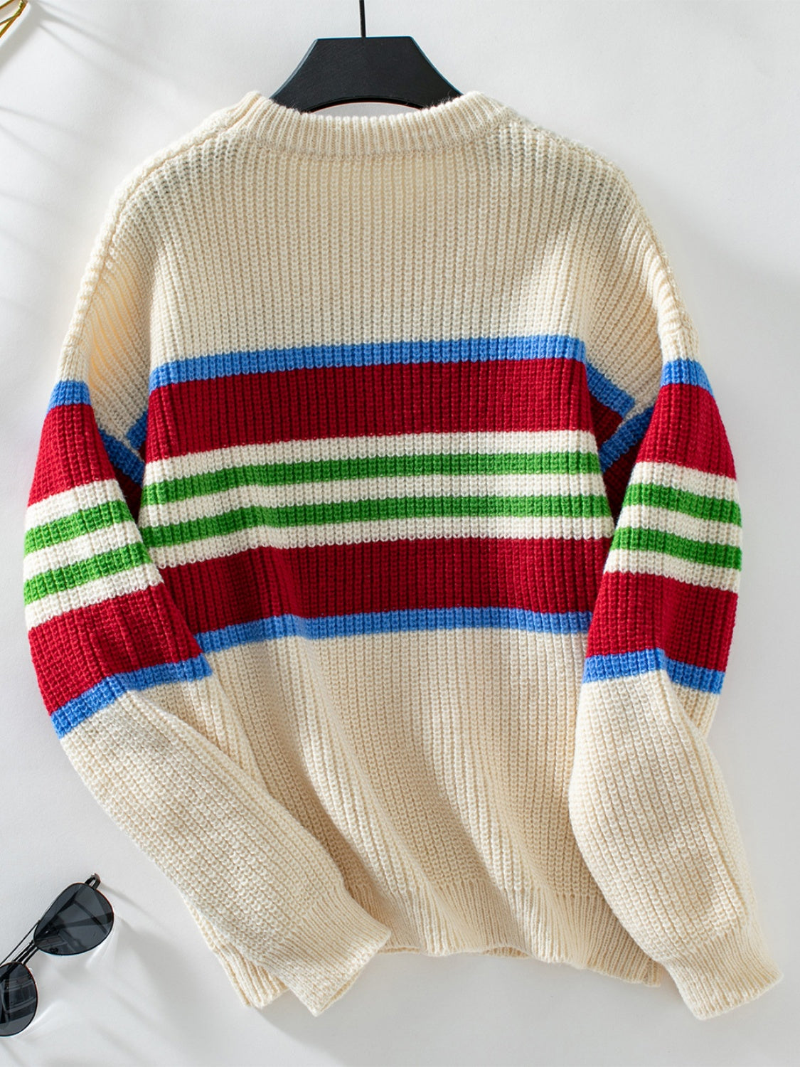 Barbara® | Long-sleeved sweater with contrasting stripes and a crew neck
