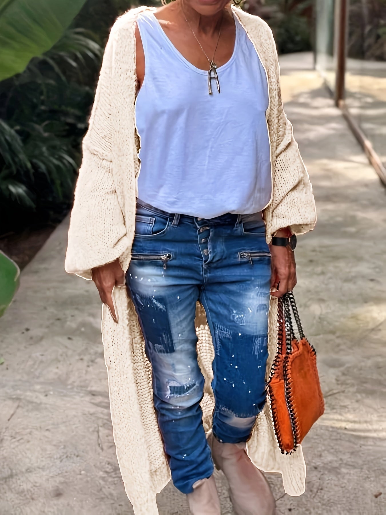 Clara® | Cardigan With Peace And Love Print