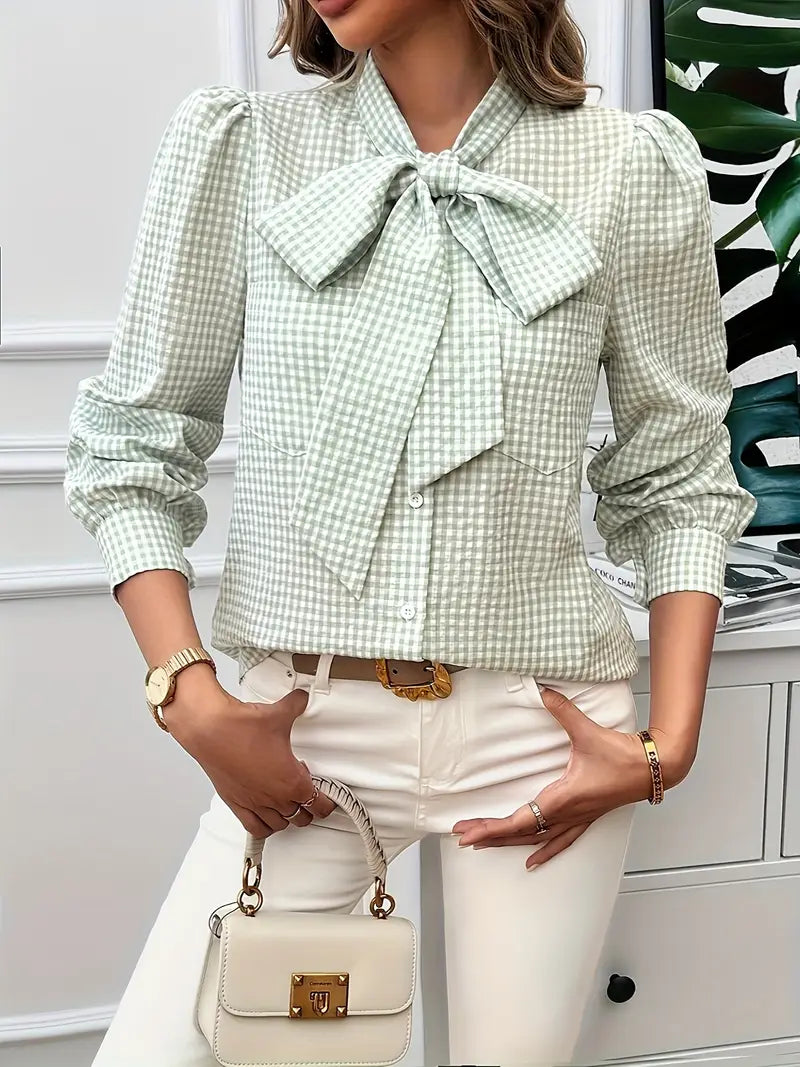 Allegra® | Cotton Blouse With Bow Tie
