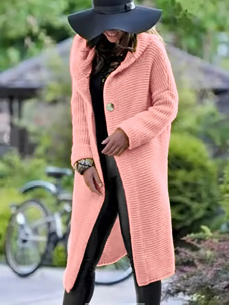 Cristina® | Long knitted cardigan with hood