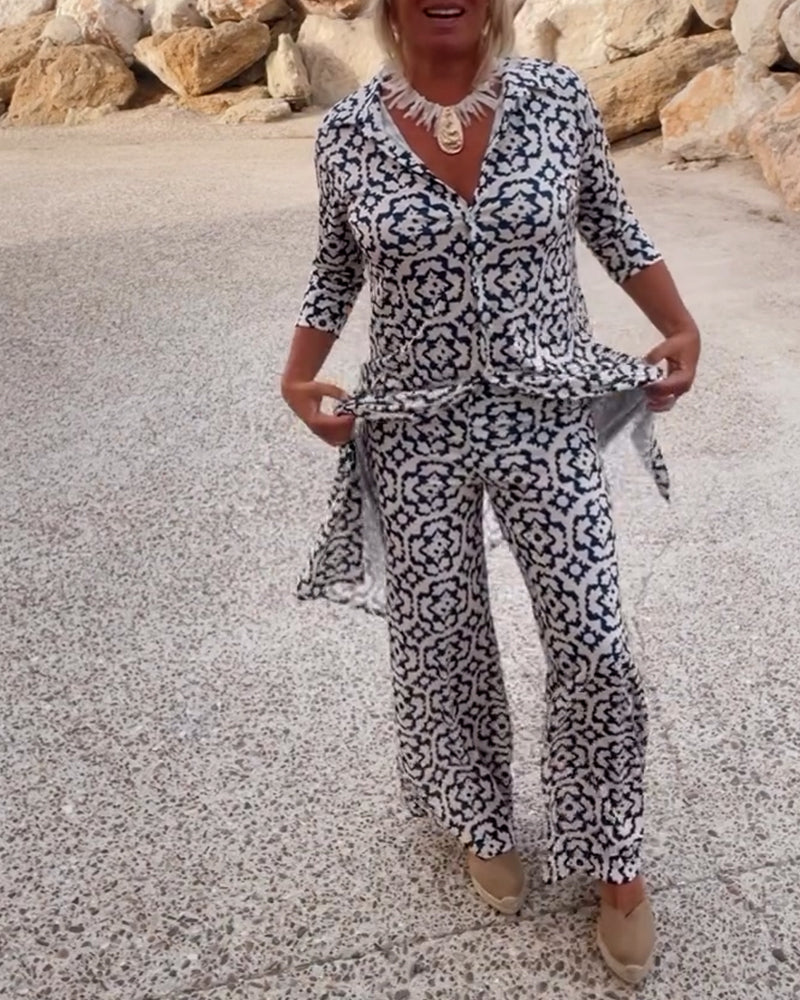 Michelle | Elegant Printed Two-Piece Set for Everyday Style