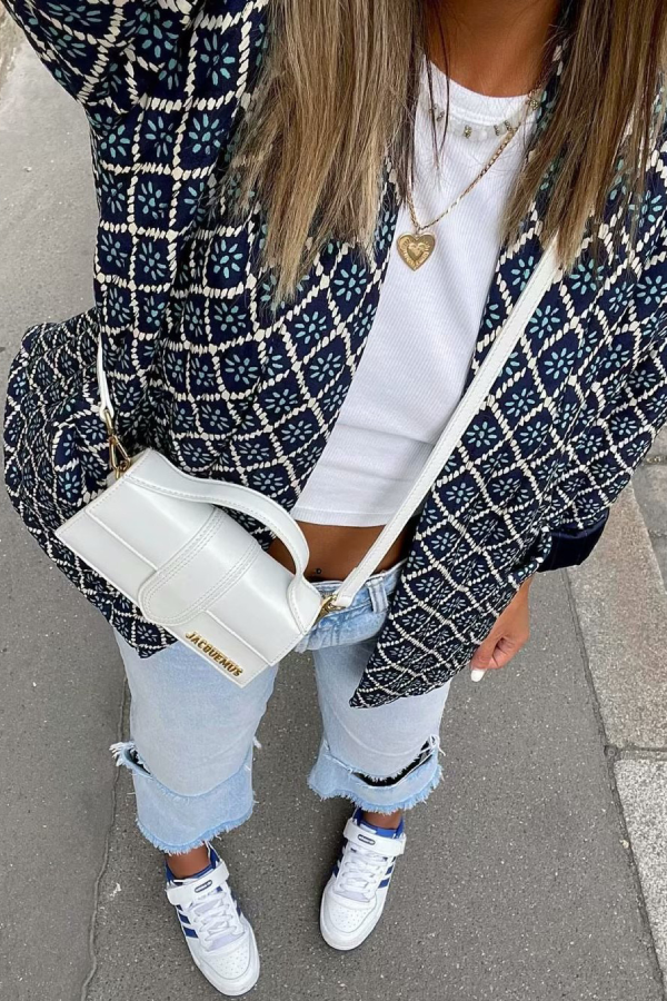 Elisa® | Diamond Print Loose Light Cotton Jacket