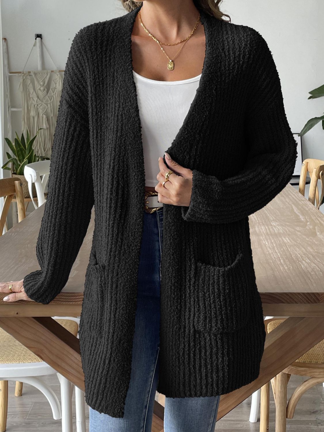 Elisa® | Long sleeve open front cardigan