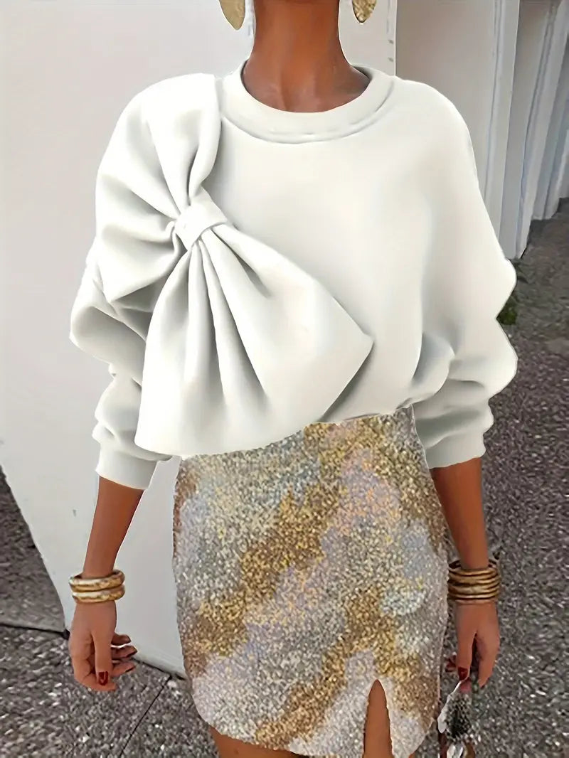 Blythe® | Oversized cotton sweater with bow
