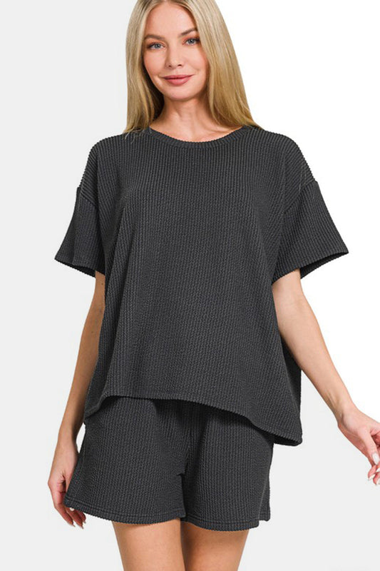 Blossom® | Ribbed short sleeve t-shirt and shorts set