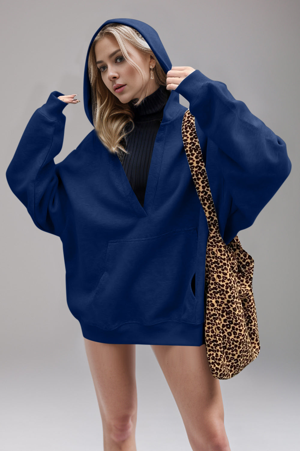 Bernadette® | Basic Bae Air Scuba long sleeve hoodie with kangaroo pocket
