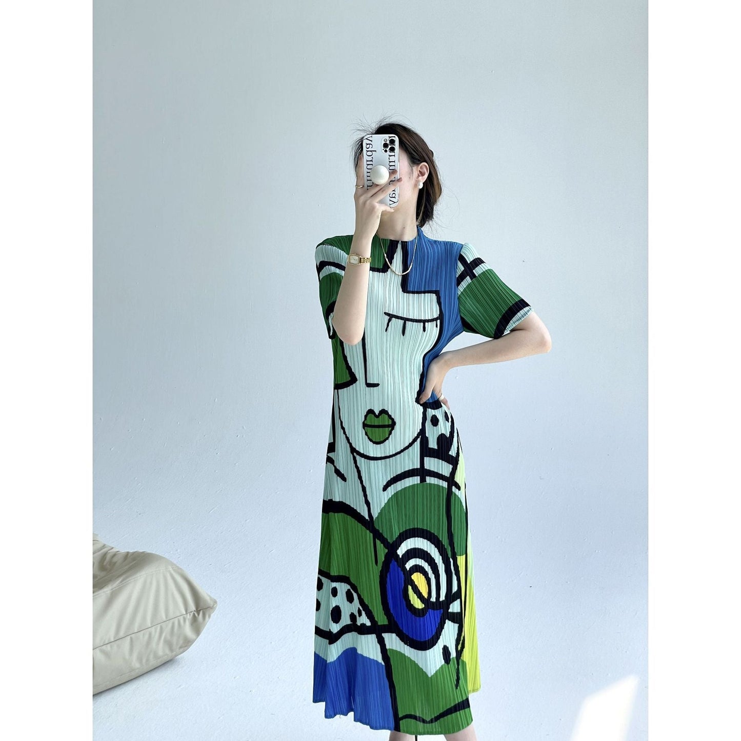 Andrea® | Chictoon Pleated Elegance Dress