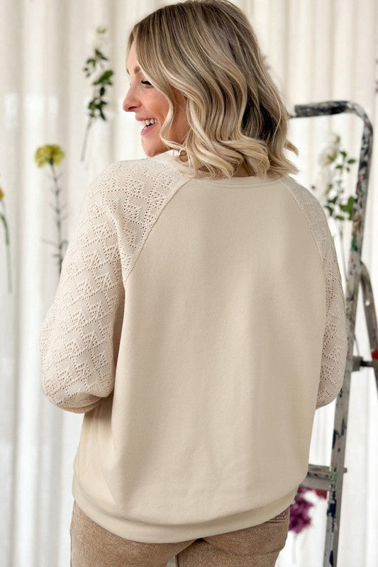 Carolin® | Women's sweater top with patchwork raglan sleeves