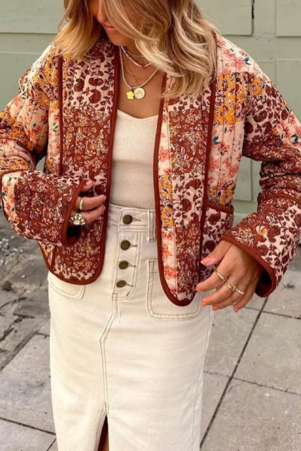 Eliana® | Loose Casual Short Cardigan Quilted Cotton Jacket