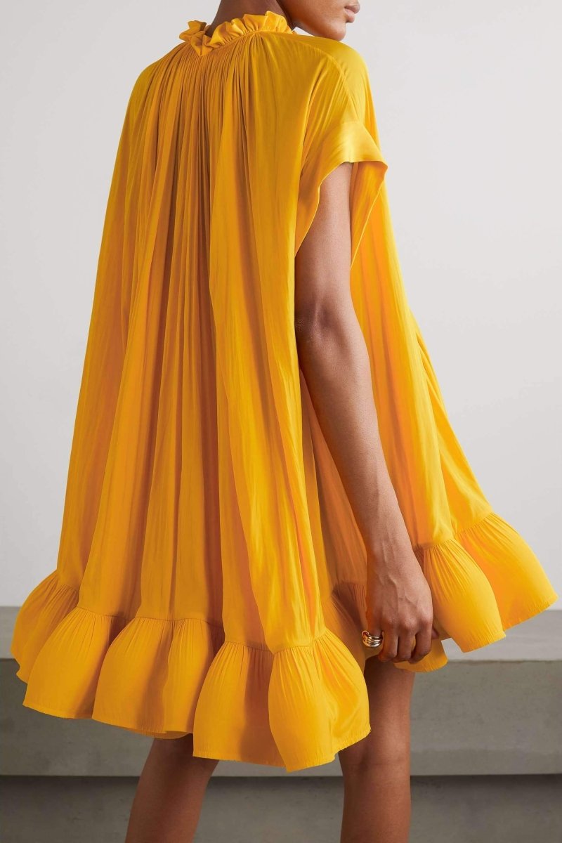 Denisse® | Mini Dress With Ruffles And Cape Effect