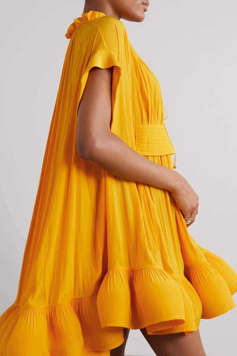 Denisse® | Mini Dress With Ruffles And Cape Effect