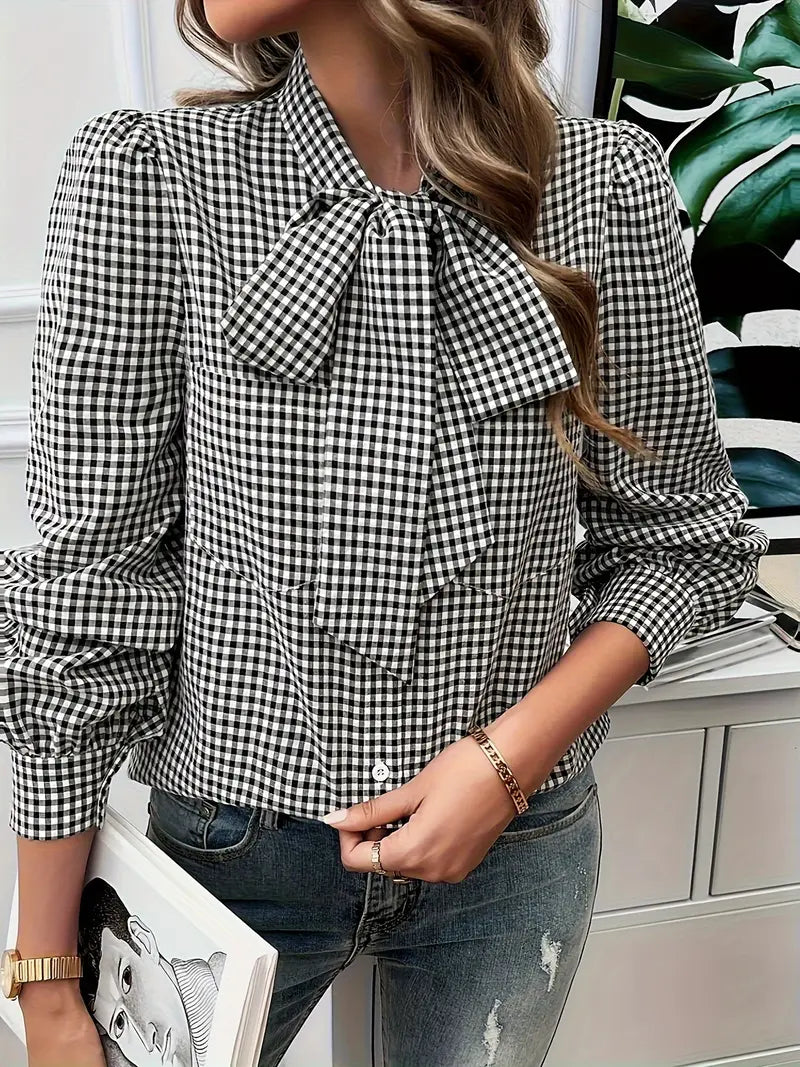 Allegra® | Cotton Blouse With Bow Tie